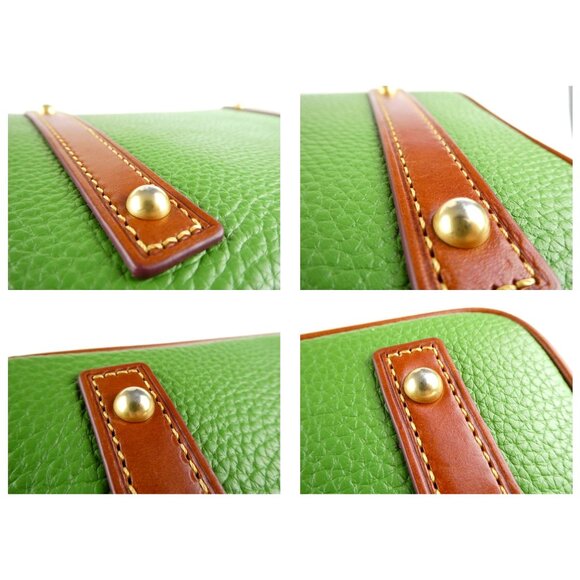 Dooney & Bourke Green Brown Leather Drawstring Bag - Picture 13 of 13